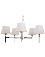 Firstlight 8219PST Transition 5 Light Ceiling c/w E14 & Cream Luminaire Shade 5x60W Polished Stainless Steel