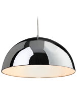 Firstlight 8622CHWH Bistro White Inside E27 Pendant 60W Chrome