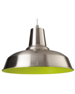 Firstlight 8623BSGN Smart Green Inside E27 Pendant 60W Brushed Steel