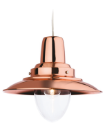 Firstlight 8645CP Fisherman Pendant E27 Luminaire c/w Clear Glass 60W Copper