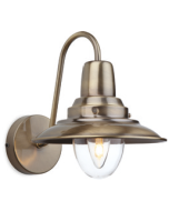 Firstlight 8686AB Fisherman E14 c/w Clear Glass Wall Light 40W Antique Brass