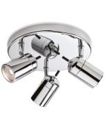 Firstlight 9070CH Atlantic Flush GU10 IP44 Ceiling Fitting 3x35W 245x145mm Chrome