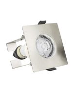 Integral ILDLFR70D010 Evofire Fire Rated Downlight 70Mm Cutout IP65 Satin Nickel Square +Gu10 Holder & Insulation Guard Integral