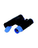 Lewden PM16/A131N IP44 16A 230V Splitter 1xPower Inlet 3xPower Outlets Blue