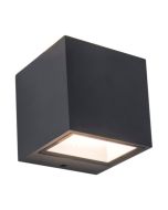 Lutec 5189125012 Gemini IP54 Integrated LED Wall Light Matt Black 850lm 3000K