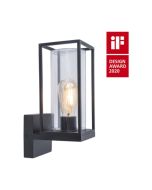 Lutec 5288801012 Flair IP44 E27 Wall Light Matt Black