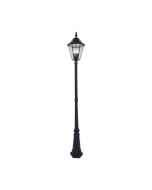 Lutec 6951301189 London IP44 Integrated LED Solar Post Black 300lm 2700K