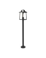 Lutec 7273605012 Kelsey IP44 E27 Bollard Light Black With Clear Glass