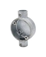 MetPro CL2G Conlok Through 2 Way Circular Box 20mm Galvanised Malleable Iron
