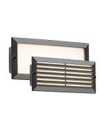 Knightsbridge BLED5BW 5W Recessed LED Bricklight White LED IP54 Black c/w Plain & Louvre Cover