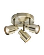 Knightsbridge CSP2AB GU10 Triple Multi Spotlight Antique Brass