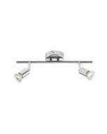 Knightsbridge NSPGU2C GU10 Twin Bar Spotlight 90x360mm Chrome 