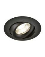Knightsbridge ODA1TRB Odina GU10 Single Tilt Round Downlight Black 82mm