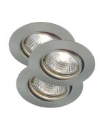 Nordlux 54540132 Triton 3 Built In Kit GU10 IP23 Downlight 3x35W 230V 7.5cm Brushed Steel