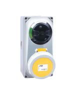 Niglon 16113 Schyller Wall Interlocking Switched 2P+E Socket IP44 32A 110V Yellow