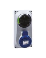 Niglon 16116 Schyller Wall Interlocking Switched 2P+E Socket IP44 32A 240V Blue