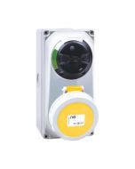 Niglon 16151 Schyller Wall Interlocking Switched 2P+E Socket IP66 16A 110V Yellow