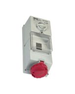 Niglon 17782 Schyller Wall Interlocking Switched 3P+E Socket IP55 63A 415V Red