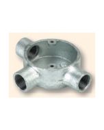 Niglon CB320G 3 Way Tee Circular Box 20mm Malleable Iron Galvanised