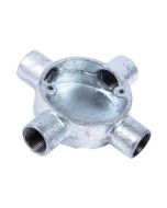 Niglon CB425G 4 Way Intersection Circular Box 25mm Malleable Iron Galvanised