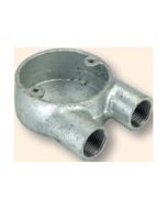 Niglon CBU220G 2 Way U Circular Box 20mm Malleable Iron Galvanised