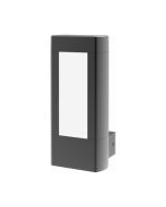 Ovia QUADRA 10W Rectangular LED Wall Fitting With Opal Lens - Grey