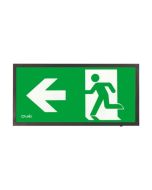 Ovia CALVEX 4W Emergency LED Box Maintained Sign Left Legend - Black