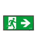 Ovia CALVEX 4W Emergency LED Box Maintained Sign Right Legend - Black
