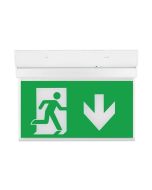 OVIA OVEM6211D Hanex Emergency LED Down Legend Exit Sign Wall/Ceiling Maintained 2W