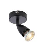Saxby 101328 Amalfi GU10 1 Light Spotlight Black IP20