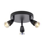 Saxby 101330 Amalfi GU10 3 Light Multi Spotlight Black IP20