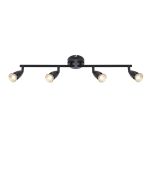 Saxby 101331 Amalfi GU10 4 Light Bar Spotlight Black IP20