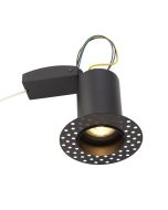 Saxby 103028 Ravel GU10 Fire Rated Trimless Downlight Matt Black 75mm Cut-out