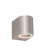 Saxby 43655 Doron GU10 Single Wall Light IP44 Brushed Stainless Steel Dimmable
