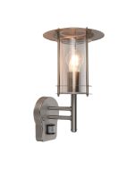 Saxby 4479782 York E27 Wall Lantern IP44 PIR Sensor Stainless Steel
