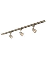 Saxby 48025 Bullett 1 Circuit Track Spotlight Kit Satin Chrome c/w 3xGU10 Spotlights, 1M Track