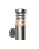 Saxby 49909 Equinox E27 Wall Light IP44 Stainless Steel/Clear PC