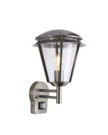 Saxby 49945 Inova E27 Wall Lantern IP44 PIR Sensor Stainless Steel/Clear