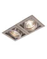 Saxby 52408 Xeno GU10 Square Twin Tilt Downlight Aluminium 76x168mm Cut-out