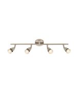 Saxby 60995 Amalfi 4 Light GU10 Bar Spotlight Tilt Satin Nickel Dimm w/o Lamp