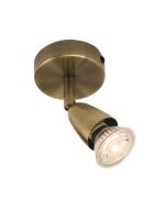 Saxby 60998 Amalfi 1 Light GU10 Spotlight Tilt Antique Brass w/o Lamp