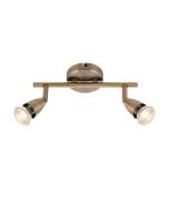 Saxby 60999 Amalfi 2 Light GU10 Bar Spotlight Antique Brass w/o Lamp