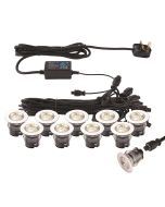 Saxby 73348 Ikon Pro 35mm Decking Light Kit IP67 3/4K 0.75Wx10 Polished Stainless Steel