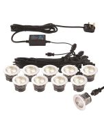Saxby 73349 Ikon Pro 45mm Decking Light Kit IP67 3/4K 0.75Wx10 Polished Stainless Steel