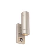 Saxby 73445 Atlantis GU10 Up/Down Wall Light IP44 PIR Sensor Stainless Steel