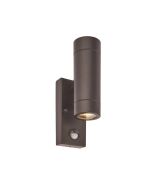 Saxby 75433 Palin GU10 Up/Down Wall Light IP44 Matt Black c/w PIR Sensor
