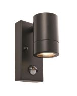 Saxby 75435 Palin GU10 Fixed Wall Light IP44 Matt Black c/w PIR Sensor