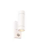 Saxby 75440 Palin GU10 Up/Down Wall Light IP44 White c/w PIR Sensor