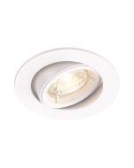Saxby 76007 Cast GU10 Tilt Recessed Downlight 85mm Dia Matt White