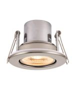 Saxby 78522 ShieldECO 8.5W LED Tilt Fire Rated Downlight 3000K 70mm Cut-out Satin Nickel